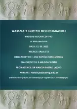 Plakat warsztaty gliptyki 