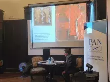 Prof. Beata Możejko i prof. Andrzej Woziński na seminarium w Rzymie