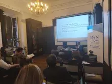 Prof. Beata Możejko i prof. Andrzej Woziński na seminarium w Rzymie