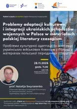 Wykład stypendystki Nagrody im. Iwana Wyhowskiego Prof. Natalji Swynarenko