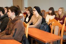 wykład prof. Nataliji Swynarenko z Charkowskiego Narodowego Uniwersytetu Ekonomicznego im. Siemiona Kuzniecowa w Ukrainie