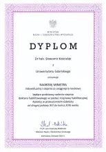 Nagroda Ministra dla dr hab. Sławomira Kościelaka