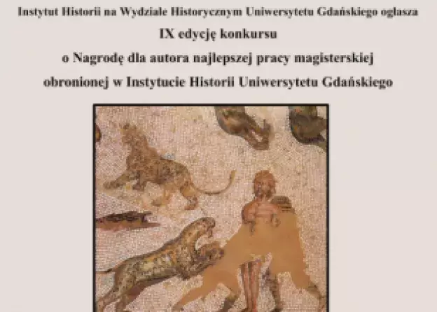 Konkurs o nagrodę dla autora najlepszej pracy magisterskiej obronionej w Instytucie Historii UG