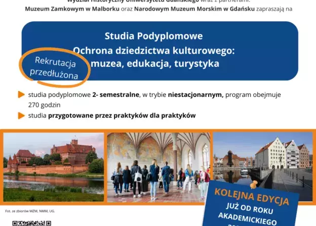 Przedłużona rekrutacja na Studia Podyplomowe Ochrona dziedzictwa kulturowego: muzea, edukacja,…
