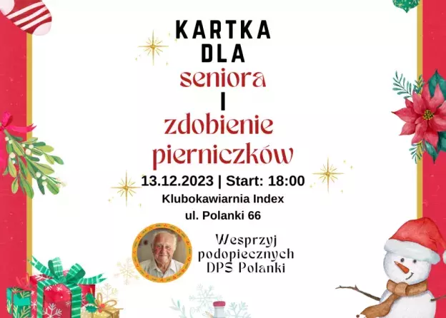 Kartka świąteczna dla seniorów i zdobienie pierniczków