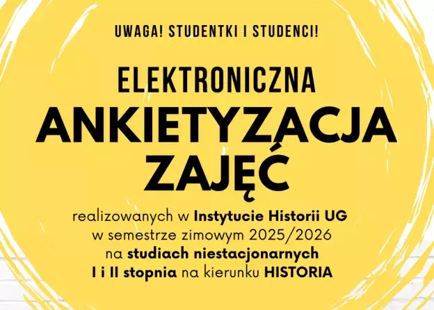 Ankietyzacja zajęć w Instytucie Historii UG - studia niestacjonarne